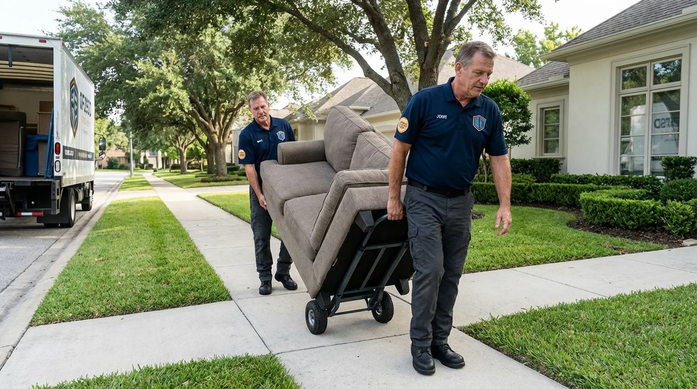 Local residential moving crew loading furniture in La Vergne, TN